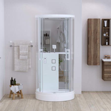 Душевая кабина Grossman GR140 100х90 круглая с крышей ориентация универсальная